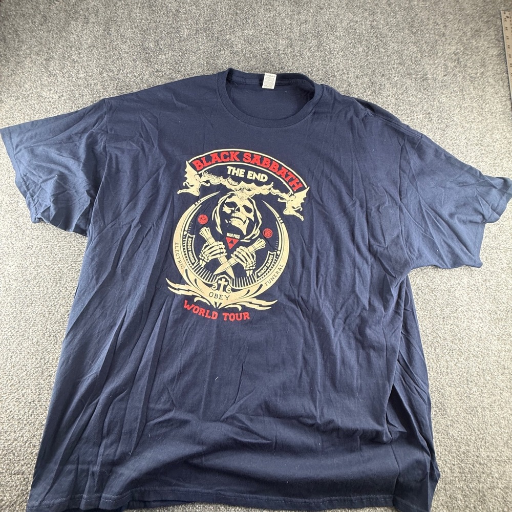 Black Sabbath The End World Tour Obey T-Shirt Navy Blue 3XL 0788